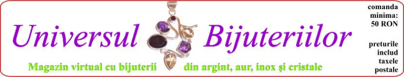 www.universulbijuteriilor.ro - Aici gasiti bijuterii din aur, argint, inox si cristale, pentru femei, barbati si copii, talismane Feng Shui, pandantive unicat si amulete clasice. Modele deosebite si unicate. Livrare prin posta si curier.